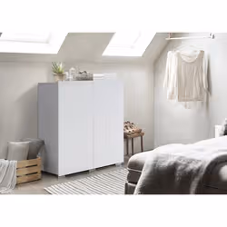 Meublorama PR-RIO-TR-CB2D WH*2C/62KG armadio/guardaroba per camera da letto 4 ripiani 2 porta/porte - Vista aggiuntiva 3