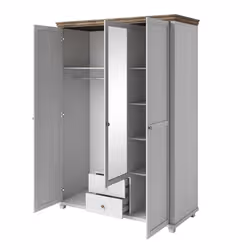 Meublorama DS-HA-EVORA-247DJU19*4C/156KG armadio/guardaroba per camera da letto 5 ripiani 3 porta/porte - Vista aggiuntiva 3