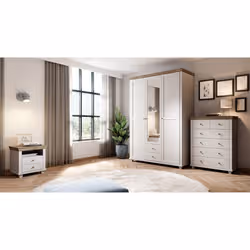 Meublorama DS-HA-EVORA-247DJU19*4C/156KG armadio/guardaroba per camera da letto 5 ripiani 3 porta/porte - Vista aggiuntiva 6