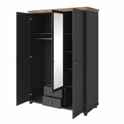 Meublorama HA-EVORA-24ZRJU19*4C/156KG armadio/guardaroba per camera da letto 6 ripiani 3 porta/porte - Vista aggiuntiva 4