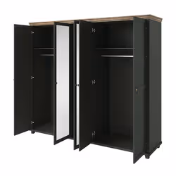 Meublorama DS-HA-EVORA-24ZRJU21*5C/216KG armadio/guardaroba per camera da letto 6 ripiani 5 porta/porte - Vista aggiuntiva 4