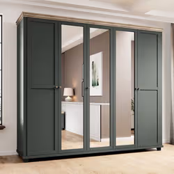 Meublorama DS-HA-EVORA-24ZRJU21*5C/216KG armadio/guardaroba per camera da letto 6 ripiani 5 porta/porte - Vista aggiuntiva 6