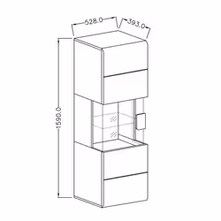 Meublorama HA-TOLEDO-2494DW07+LED-2400AO01*3C/45KG credenza per soggiorno 1 porta/porte - Vista aggiuntiva 2