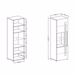 Meublorama HA-TULSA-24KZFJ05+LED-2400AO01*3C/55KG credenza per soggiorno 1 porta/porte - Vista aggiuntiva 2