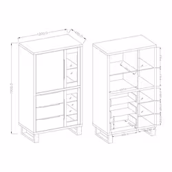 Meublorama HA-HALLE-24N0HK12*2C/148KG credenza per soggiorno 3 porta/porte - Vista aggiuntiva 4
