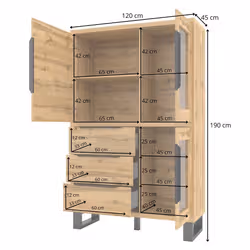 Meublorama HA-HALLE-24N0HK12*2C/148KG credenza per soggiorno 3 porta/porte - Vista aggiuntiva 6