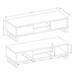 Meublorama HA-HALLE-24N0HK40*2C/65KG supporto TV e sistema audio 1 ripiani - Vista aggiuntiva 3