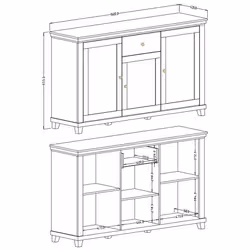 Meublorama HA-EVORA-24ZRJU47*2C/111KG credenza per soggiorno 3 porta/porte - Vista aggiuntiva 2