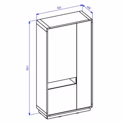 Meublorama HA-ASTON-24TWLH13+LED-2400AO01*3C/83KG credenza per soggiorno 3 porta/porte - Vista aggiuntiva 3