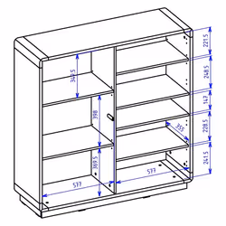 Meublorama HA-ASTON-24TWLH42+LED-2400AO01*3C/68KG credenza per soggiorno 3 porta/porte - Vista aggiuntiva 2