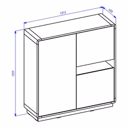 Meublorama HA-ASTON-24TWLH42+LED-2400AO01*3C/68KG credenza per soggiorno 3 porta/porte - Vista aggiuntiva 3