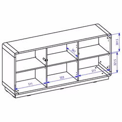 Meublorama HA-ASTON-24TWLH43*2C/57KG credenza per soggiorno 3 porta/porte - Vista aggiuntiva 5