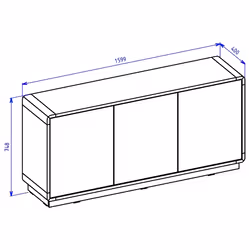 Meublorama HA-ASTON-24TWLH43*2C/57KG credenza per soggiorno 3 porta/porte - Vista aggiuntiva 6