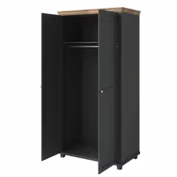 Meublorama HA-EVORA-24ZRJU18*2C/92KG armadio/guardaroba per camera da letto 1 ripiani 2 porta/porte - Vista aggiuntiva 5