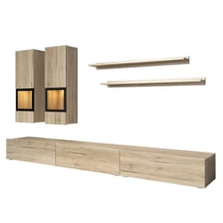 Meublorama HA-BAROS-24E0BM10+LED-23000002-*4C/75KG supporto TV e sistema audio 6 ripiani