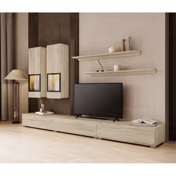 Meublorama HA-BAROS-24E0BM10+LED-23000002-*4C/75KG supporto TV e sistema audio 6 ripiani - Vista aggiuntiva 2