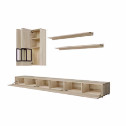 Meublorama HA-BAROS-24E0BM10+LED-23000002-*4C/75KG supporto TV e sistema audio 6 ripiani - Vista aggiuntiva 3