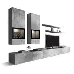 Meublorama HA-BAROS-24O1BM10+LED-23000002*4C/75KG supporto TV e sistema audio 6 ripiani