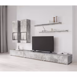 Meublorama HA-BAROS-24O1BM10+LED-23000002*4C/75KG supporto TV e sistema audio 6 ripiani - Vista aggiuntiva 2