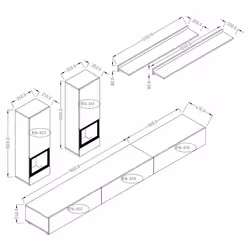 Meublorama HA-ATHENS-24W1LG10+LED-23000002*4C/80KG supporto TV e sistema audio 6 ripiani - Vista aggiuntiva 5