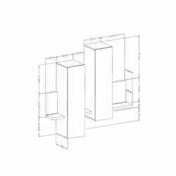 Meublorama HA-BOTA-24AHFG04*1C/53KG scaffale MDF Marrone - Vista aggiuntiva 2