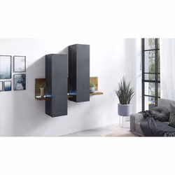 Meublorama HA-BOTA-24AHFG04*1C/53KG scaffale MDF Marrone - Vista aggiuntiva 5