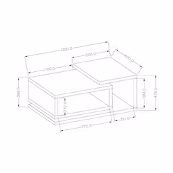 Meublorama HA-BOTA-24W0FG97*2C/64KG tavolino da caffè, comodino e consolle da soggiorno Forma rettangolare - Vista aggiuntiva 2