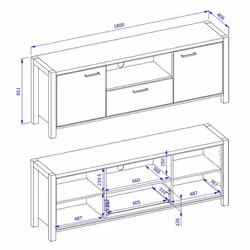 Meublorama DS-HA-AKTIV-24TWLK41*2C/67KG supporto TV e sistema audio 1 cassetto/cassetti - Vista aggiuntiva 5