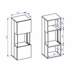 Meublorama DS-HA-AVA-249NLM07*1C/18KG credenza per soggiorno 1 porta/porte - Vista aggiuntiva 6