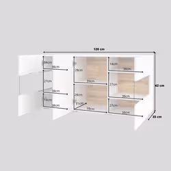 Meublorama DS-HA-AVA-249NLM25-*2C/38KG credenza per soggiorno 3 porta/porte - Vista aggiuntiva 5