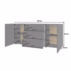 Meublorama DS-HA-AVA-24WNLM26*2C/42KG credenza per soggiorno 2 porta/porte - Vista aggiuntiva 2