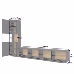 Meublorama DL-HA-AVA-24WNLM05-40*2C/52KG credenza per soggiorno 3 porta/porte - Vista aggiuntiva 4