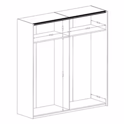 Meublorama DS-HA-SIGMA-24FWLI18+24FWLI02+26S79C99*6C/190KG armadio/guardaroba per camera da letto 2 ripiani 2 porta/porte - Vista aggiuntiva 3