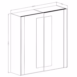 Meublorama DS-HA-SIGMA-24FWLI18+24FWLI02+26S79C99*6C/190KG armadio/guardaroba per camera da letto 2 ripiani 2 porta/porte - Vista aggiuntiva 4