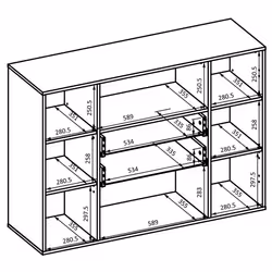 Meublorama HA-COBY-247JMB43*2C/52KG credenza per soggiorno 2 porta/porte - Vista aggiuntiva 4