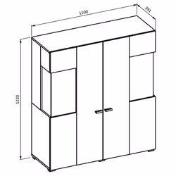 Meublorama HA-COBY-247JMB46+LED-21000002*3C/57KG credenza per soggiorno 2 porta/porte - Vista aggiuntiva 3