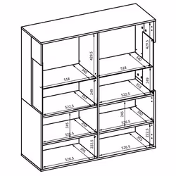 Meublorama HA-COBY-247JMB46+LED-21000002*3C/57KG credenza per soggiorno 2 porta/porte - Vista aggiuntiva 4