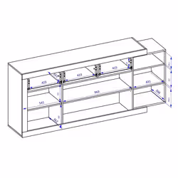Meublorama HA-SINTRA-24BSKS25*2C/87KG credenza per soggiorno 3 porta/porte - Vista aggiuntiva 2