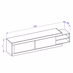 Meublorama DS-HA-SINTRA-24BSKS40-*2C/62KG supporto TV e sistema audio 1 ripiani - Vista aggiuntiva 2