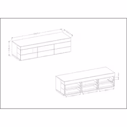 Meublorama HA-SILKE-247JGY40*2C/73KG supporto TV e sistema audio 6 cassetto/cassetti - Vista aggiuntiva 2