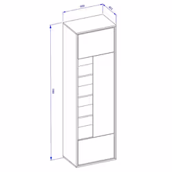 Meublorama HA-MUNDO-24RTKT05*2C/66KG credenza per soggiorno 1 porta/porte - Vista aggiuntiva 3