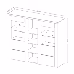 Meublorama HA-LARONA-24Z6DZ46*2C/78KG credenza per soggiorno 2 porta/porte - Vista aggiuntiva 2