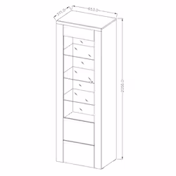 Meublorama HA-LARONA-24XCDZ05+LED-21000003*3C/54KG credenza per soggiorno 1 porta/porte - Vista aggiuntiva 2