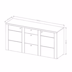 Meublorama DS-HA-LARONA-24XCDZ25*2C/59KG credenza per soggiorno 2 porta/porte - Vista aggiuntiva 3