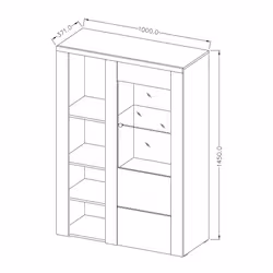 Meublorama DS-HA-LARONA-24XCDZ44*2C/54KG credenza per soggiorno 1 porta/porte - Vista aggiuntiva 3