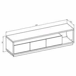 Meublorama DL-HA-CELINE-09-24N2LR03-04-40*4C/130KG supporto TV e sistema audio 3 cassetto/cassetti - Vista aggiuntiva 3