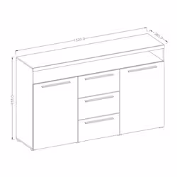 Meublorama HA-INDIA-24B0DE26+LED-23KK0003*3C/53KG credenza per soggiorno 2 porta/porte - Vista aggiuntiva 2