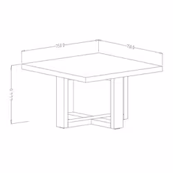 Meublorama DS-HA-EKO-24N0MJ98*1C/23KG tavolino da caffè, comodino e consolle da soggiorno Forma quadrata - Vista aggiuntiva 2