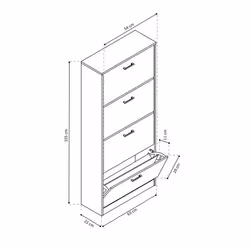 Meublorama RU-CARINI-5203-1*1C/31KG scarpiera Bianco - Vista aggiuntiva 2