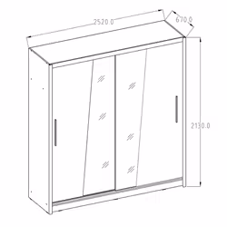 Meublorama MK-BARDOLINO-B4-W10200/W10200-IMDF-B*4C/192KG armadio/guardaroba per camera da letto 8 ripiani 2 porta/porte - Vista aggiuntiva 2